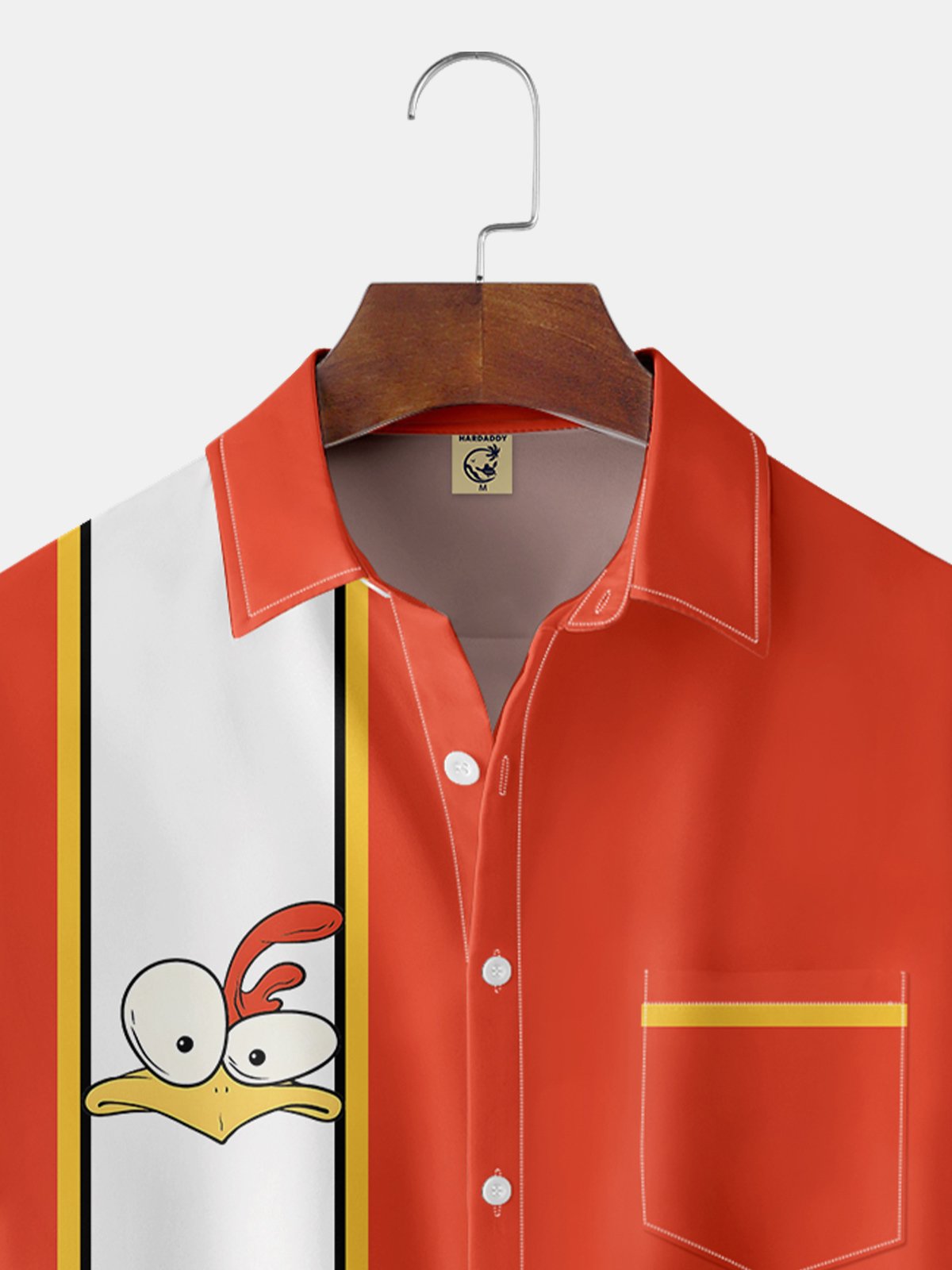 Moisture-wicking Rooster Chest Pocket Bowling Shirt