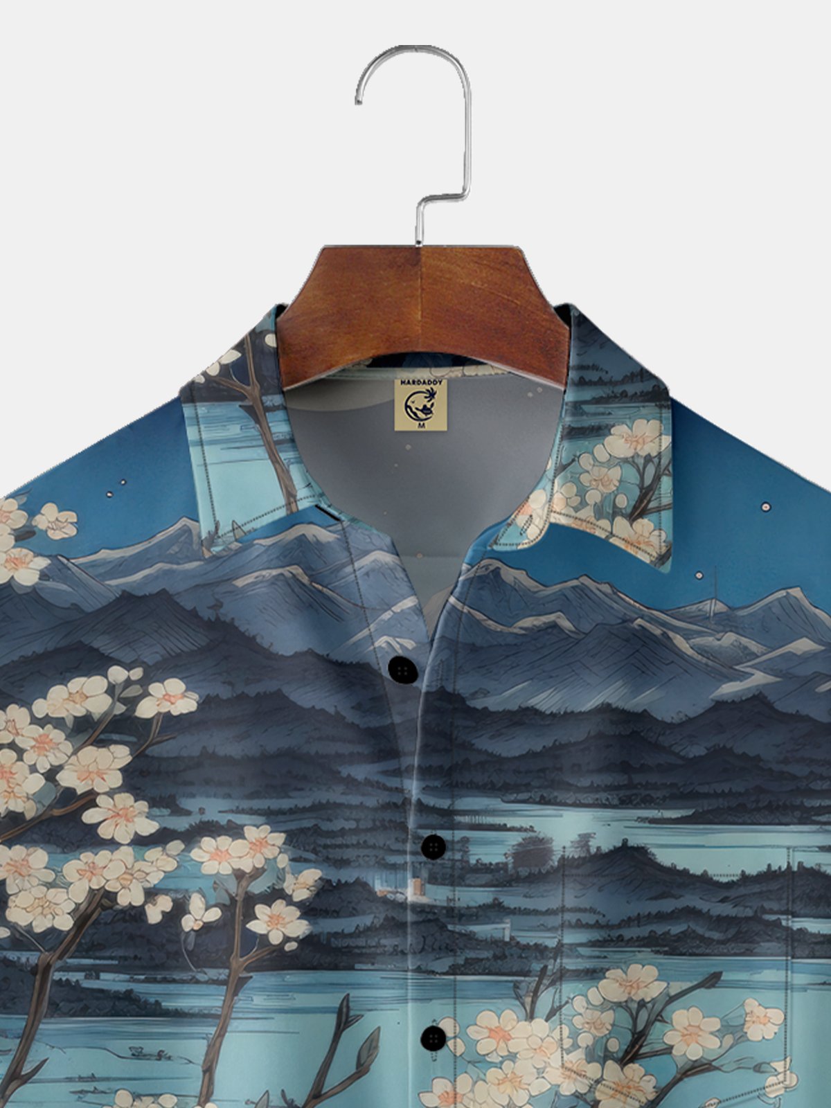 Moisture-wicking Cherry Blossoms Chest Pocket Hawaiian Shirt