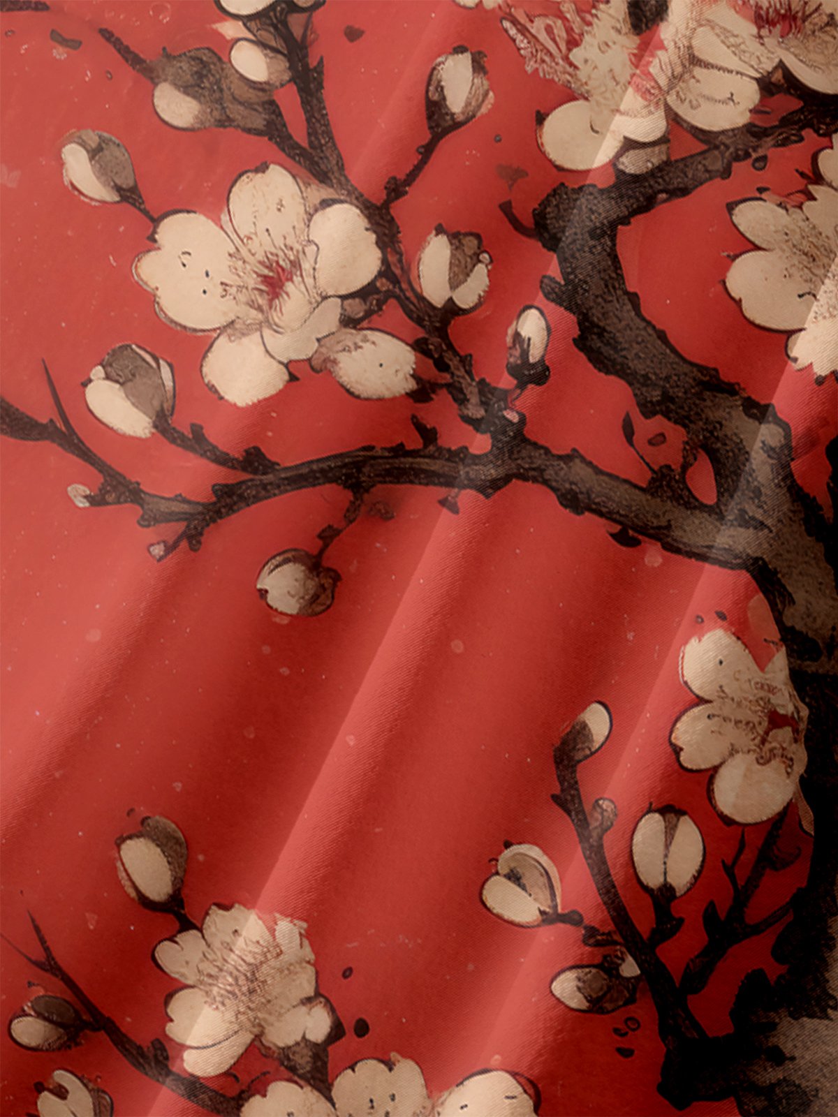 Moisture-wicking Cherry Blossoms Chest Pocket Hawaiian Shirt