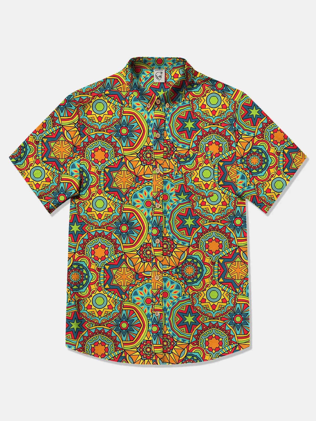 Cotton Ethnic Geometric Oxford Shirt