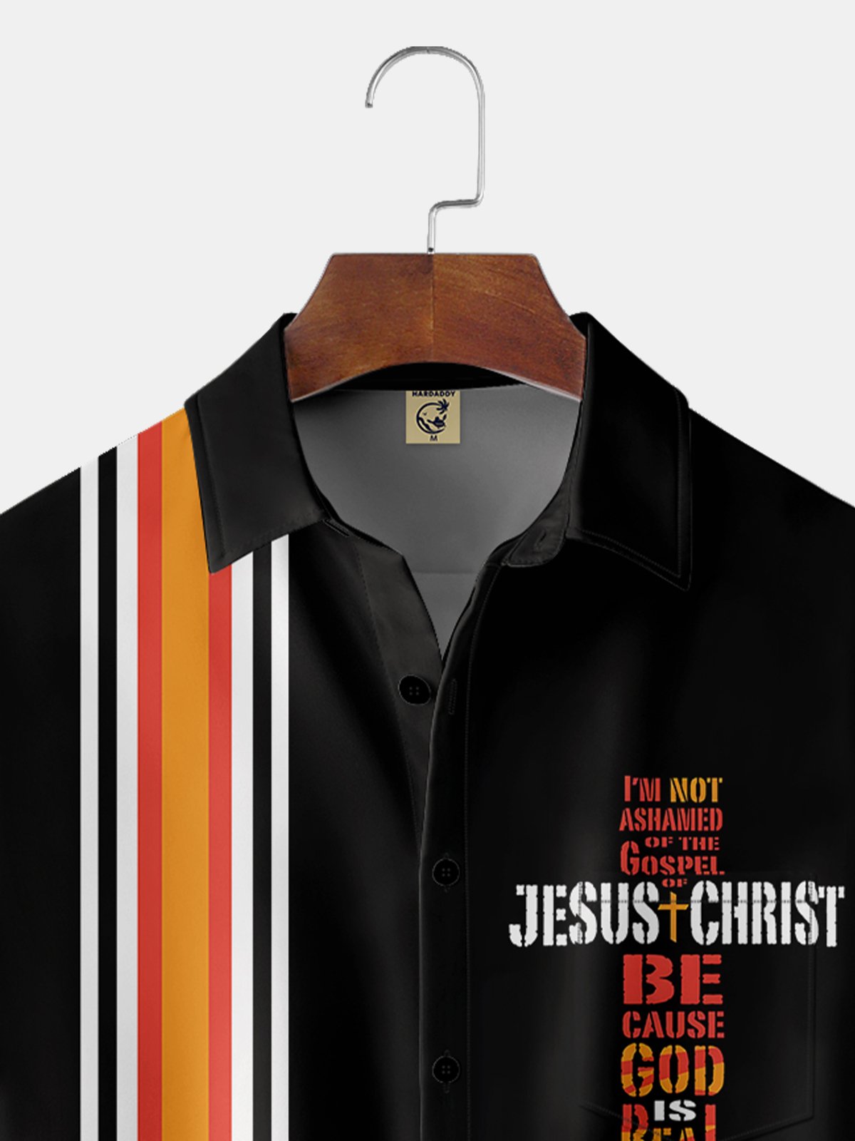 Moisture-wicking Text Cross Chest Pocket Bowling Shirt