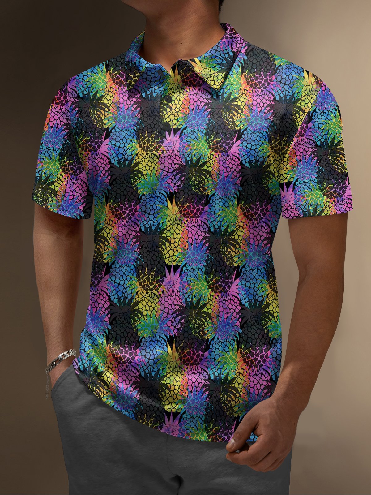 Hardaddy Moisture-wicking Golf Polo Gradient Color Pineapple