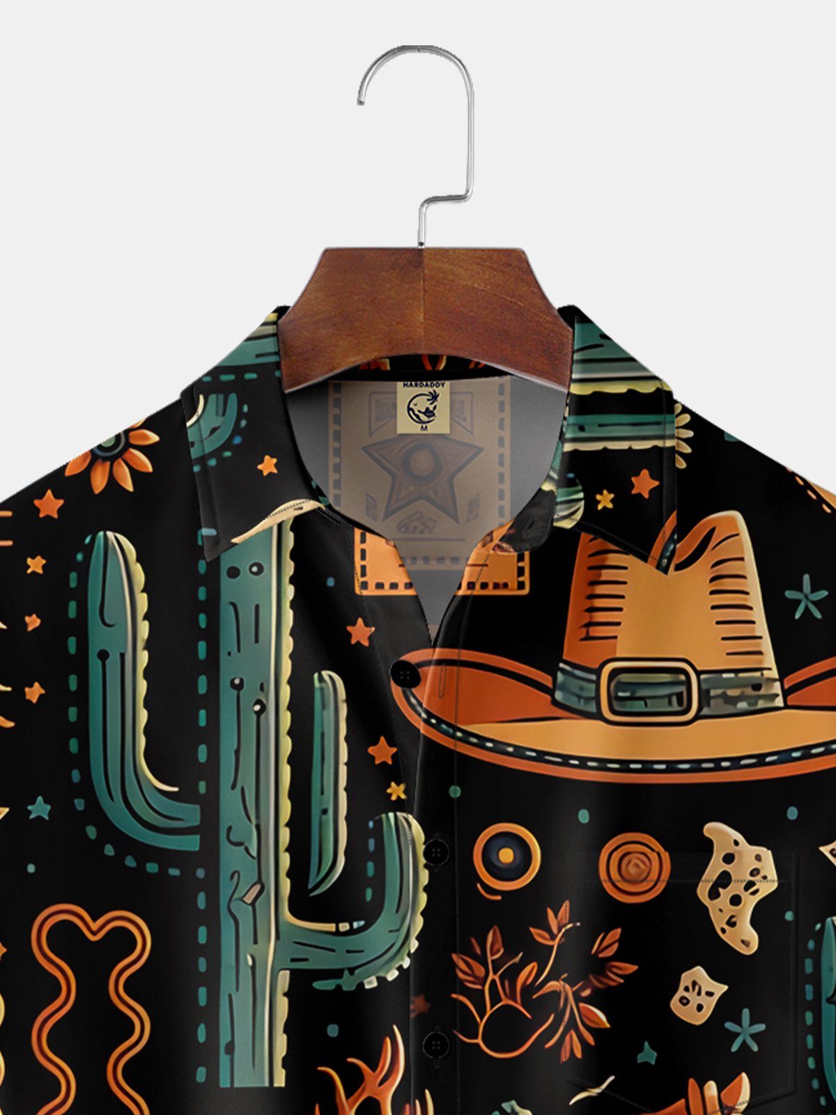 Moisture-wicking Western Cowboy Chest Pocket Hawaiian Shirt