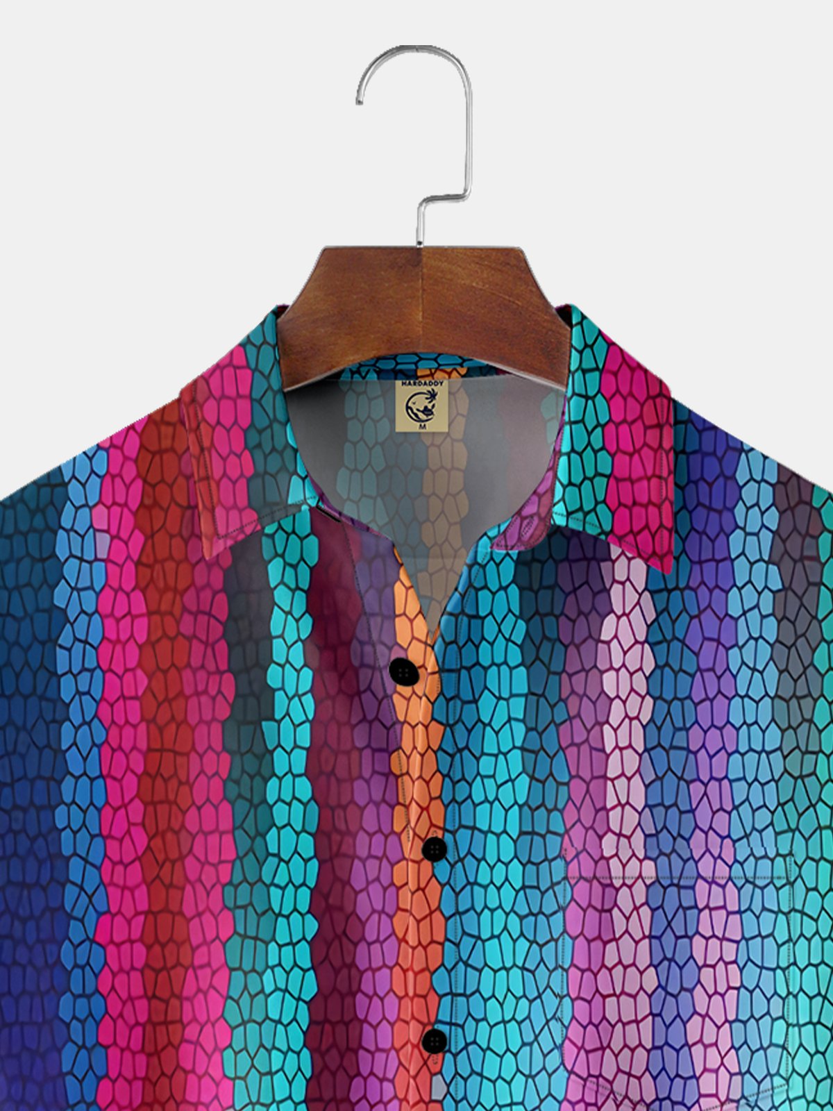 Moisture-wicking Striped Color Block Chest Pocket Hawaiian Shirt