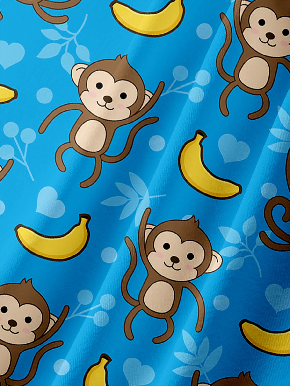 Moisture-wicking Cartoon Monkey Chest Pocket Hawaiian Shirt