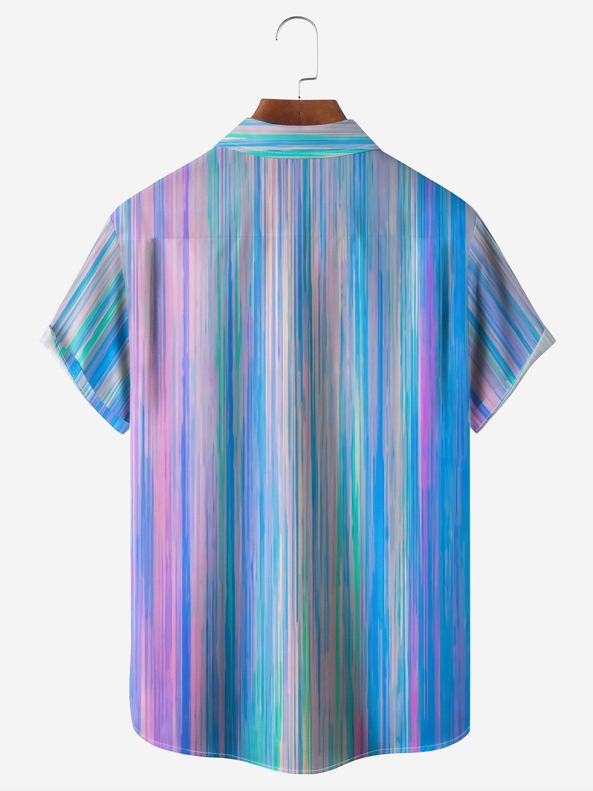 Moisture-wicking Abstract Stripes Chest Pocket Resort Shirt