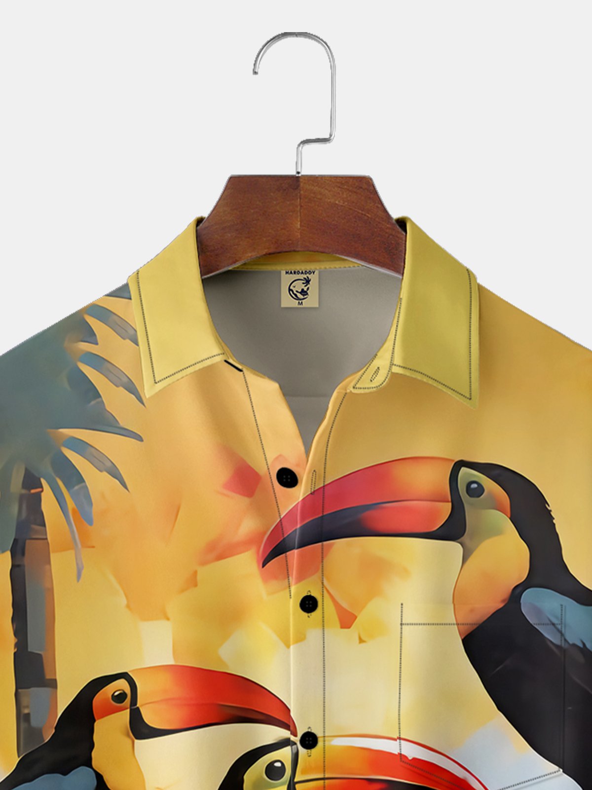 Moisture-wicking Tropical Parrots Chest Pocket Hawaiian Shirt