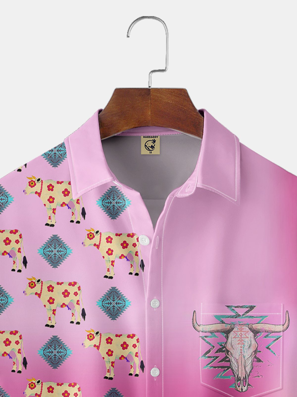 Ethnic Geometry Cow Hawaiian Shirt By Andreea Dumuta