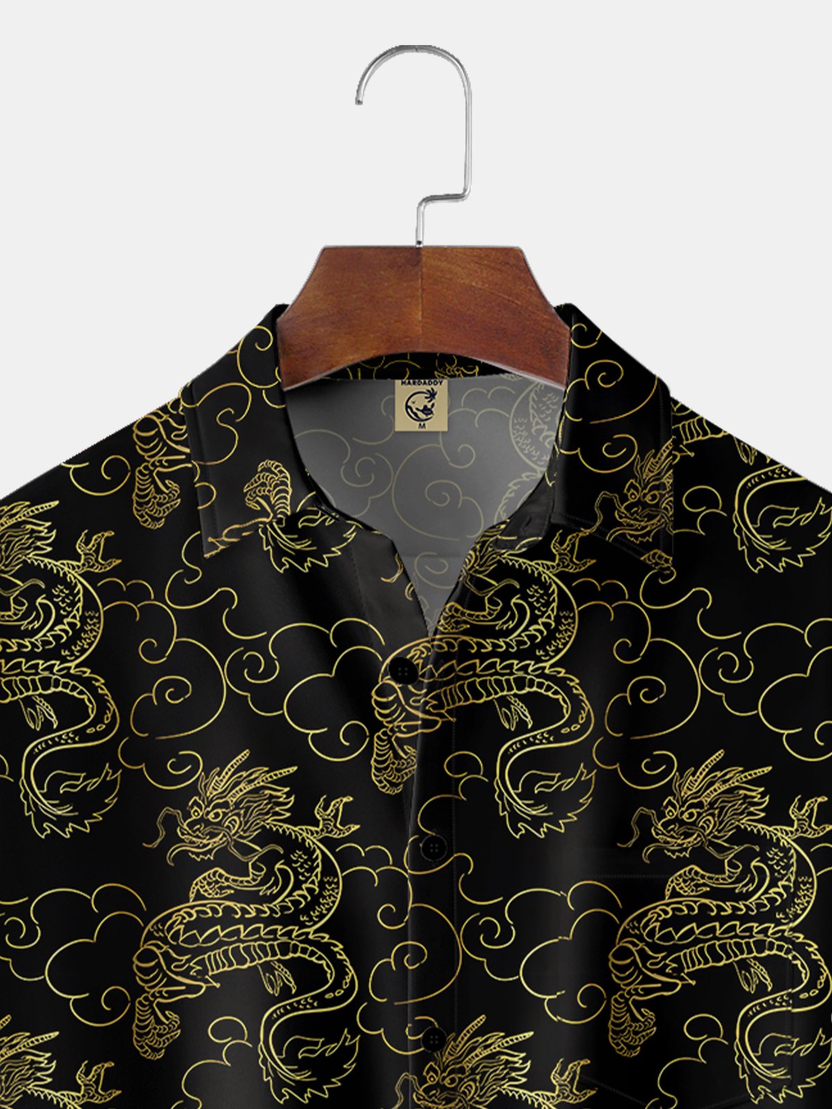 Moisture-wicking Dragon Chest Pocket Hawaiian Shirt