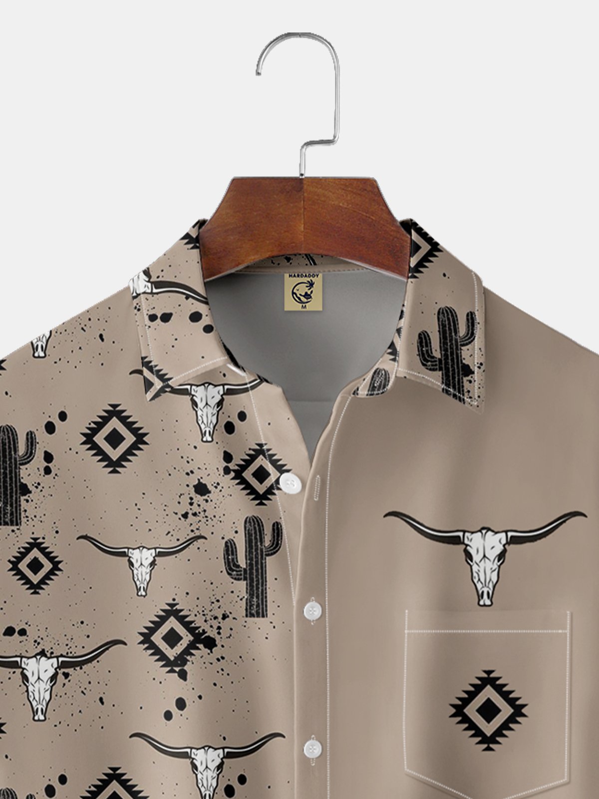 Ethnic Geometry Cow Cactus Hawaiian Shirt By Andreea Dumuta