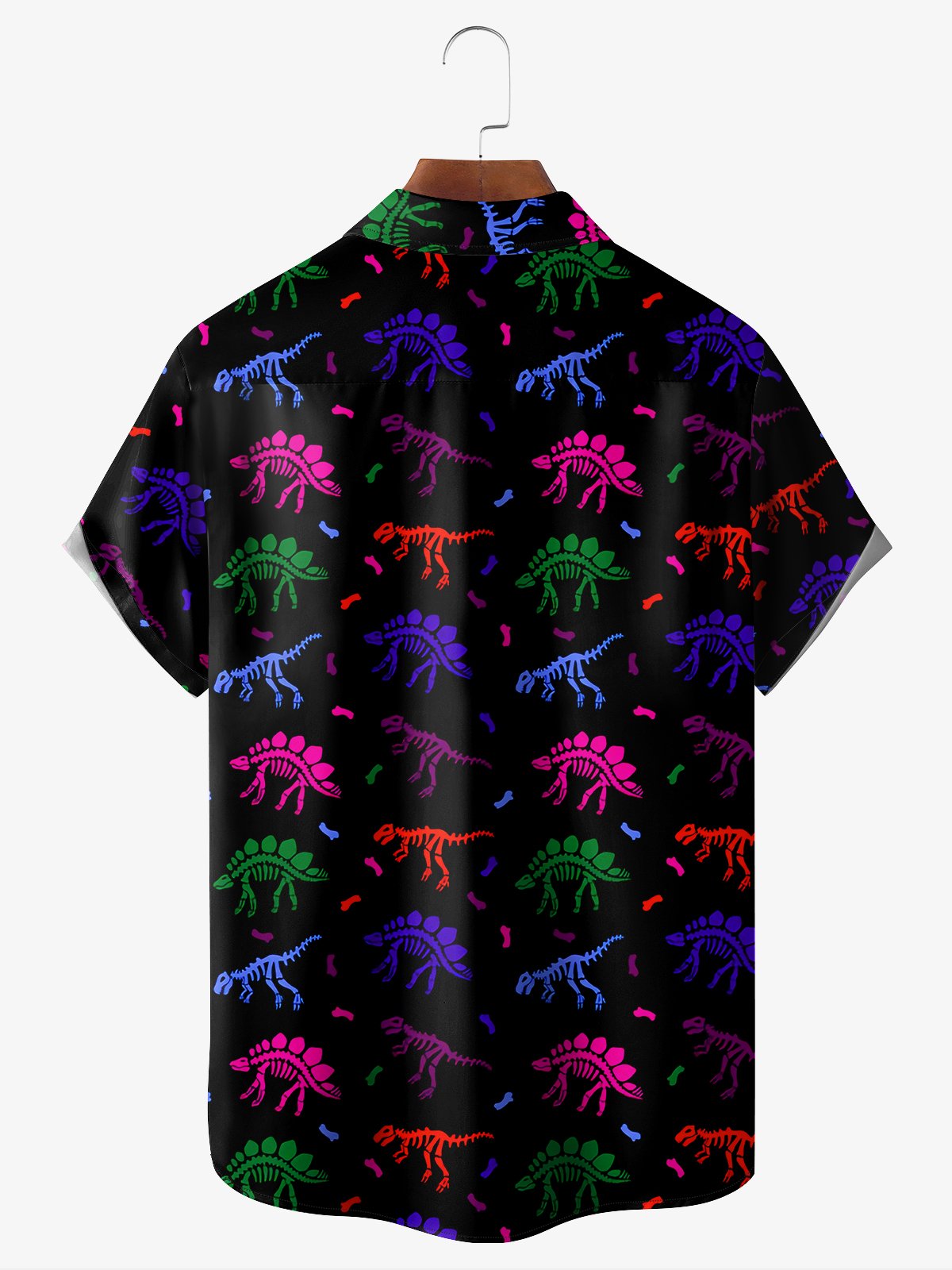 Moisture-wicking Breathable Dino Chest Pocket Hawaiian Shirt