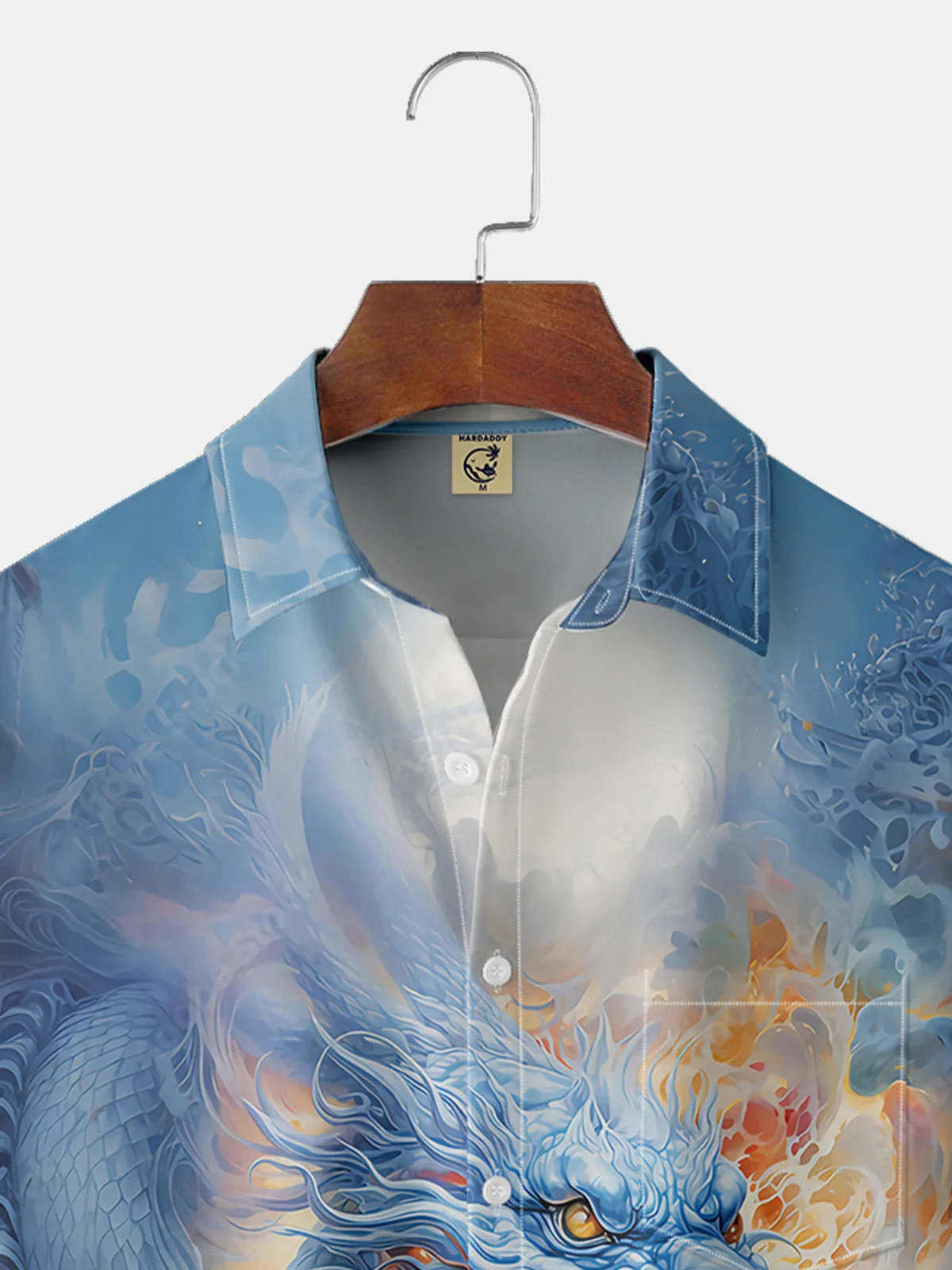 Hardaddy Moisture-wicking Dragon Chest Pocket Casual Shirt