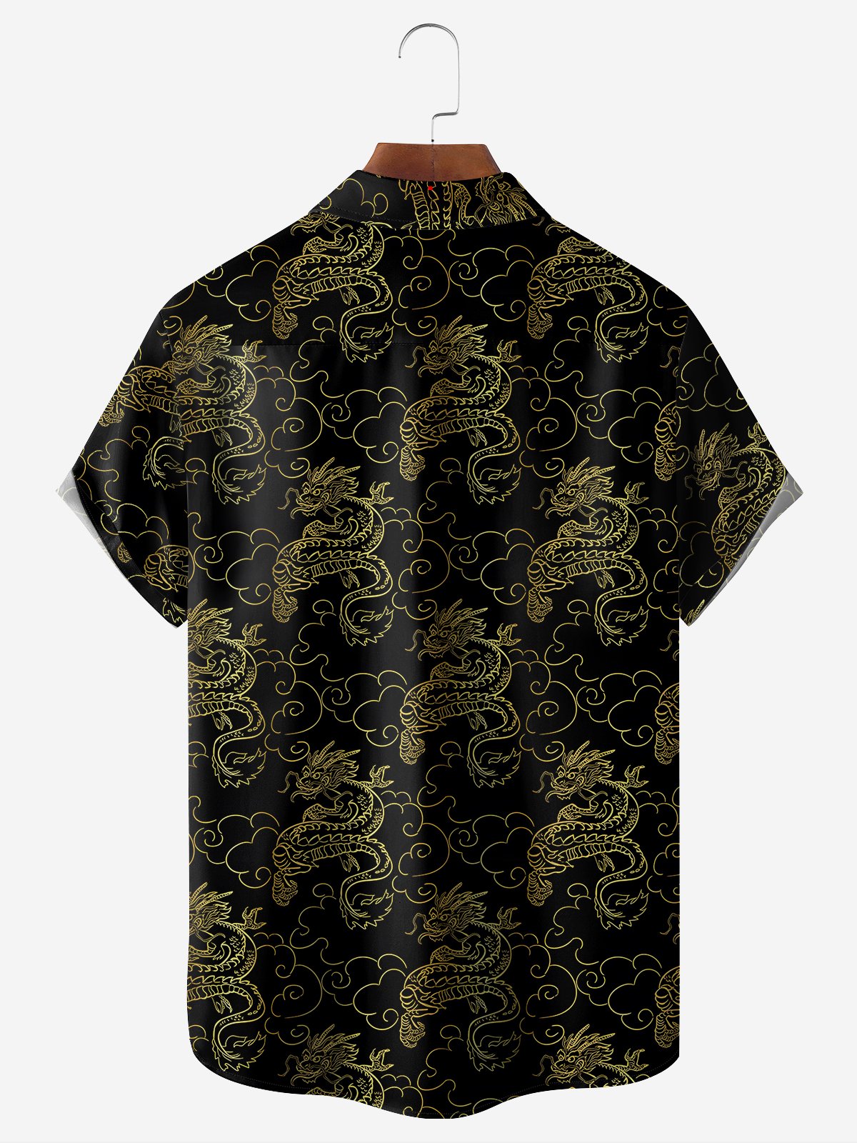 Moisture-wicking Dragon Chest Pocket Hawaiian Shirt