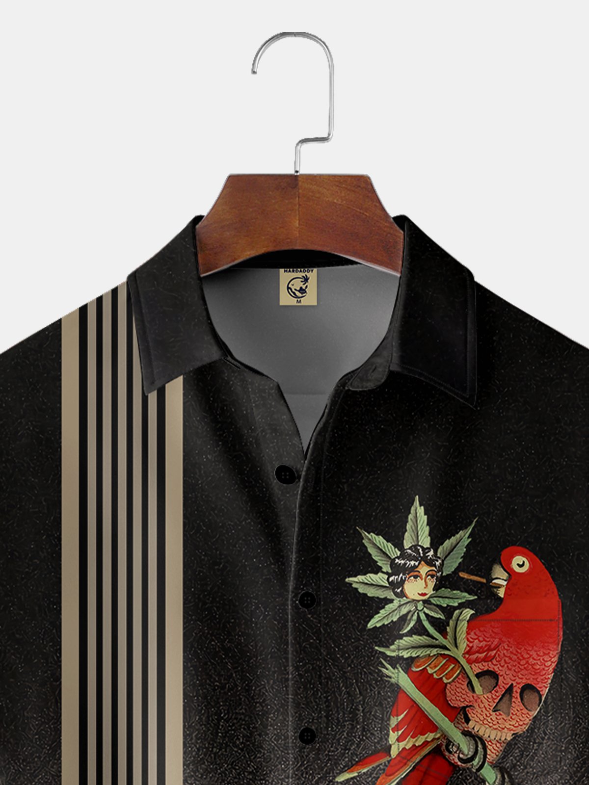 Moisture-wicking Abstract Pattern Chest Pocket Bowling Shirt