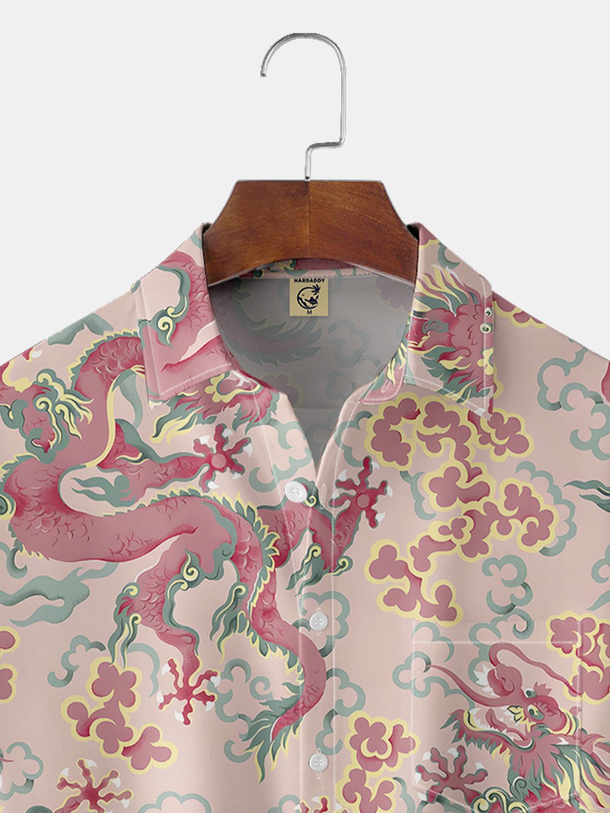 Moisture-wicking Dragon Chest Pocket Hawaiian Shirt