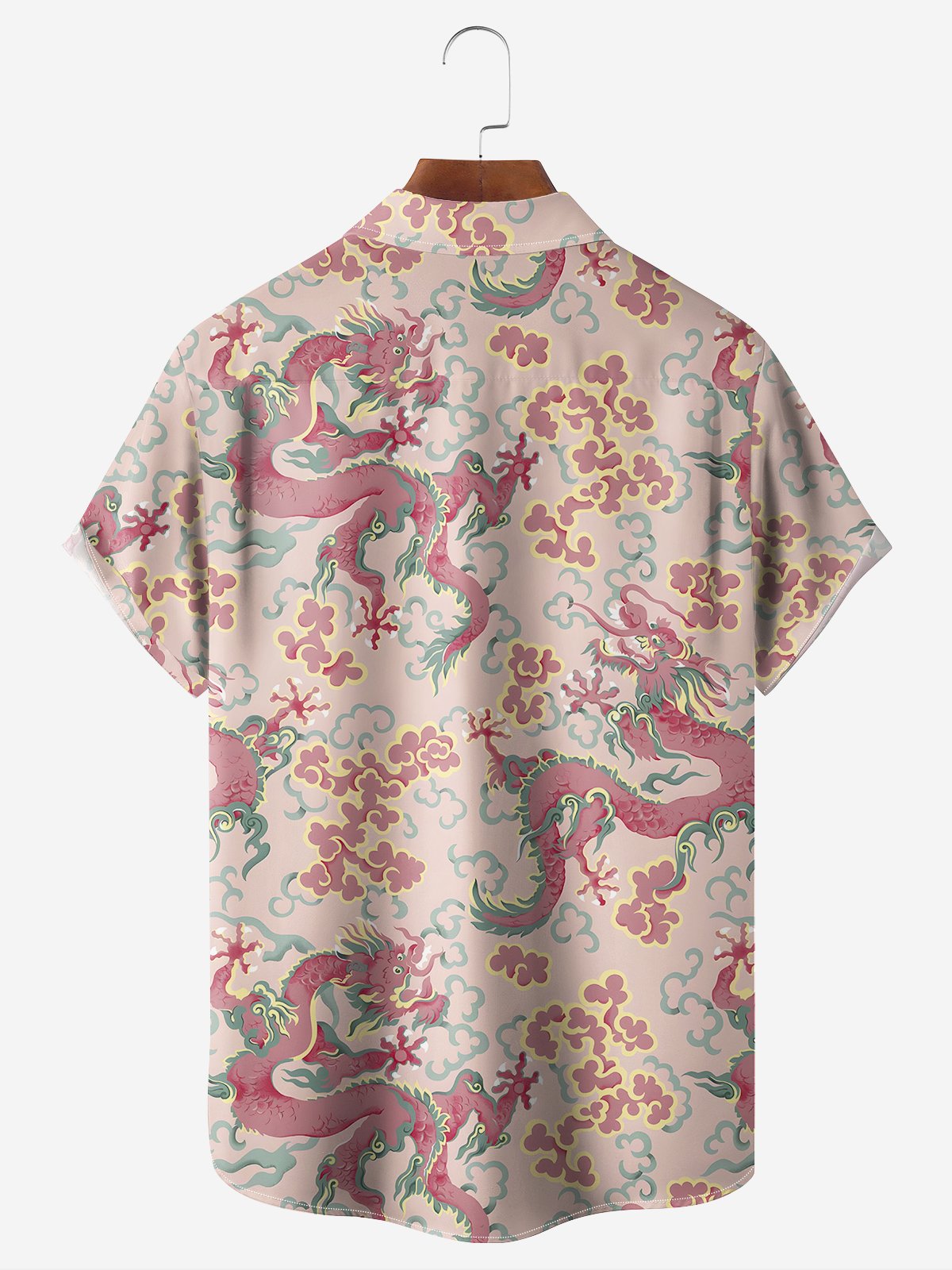 Moisture-wicking Dragon Chest Pocket Hawaiian Shirt