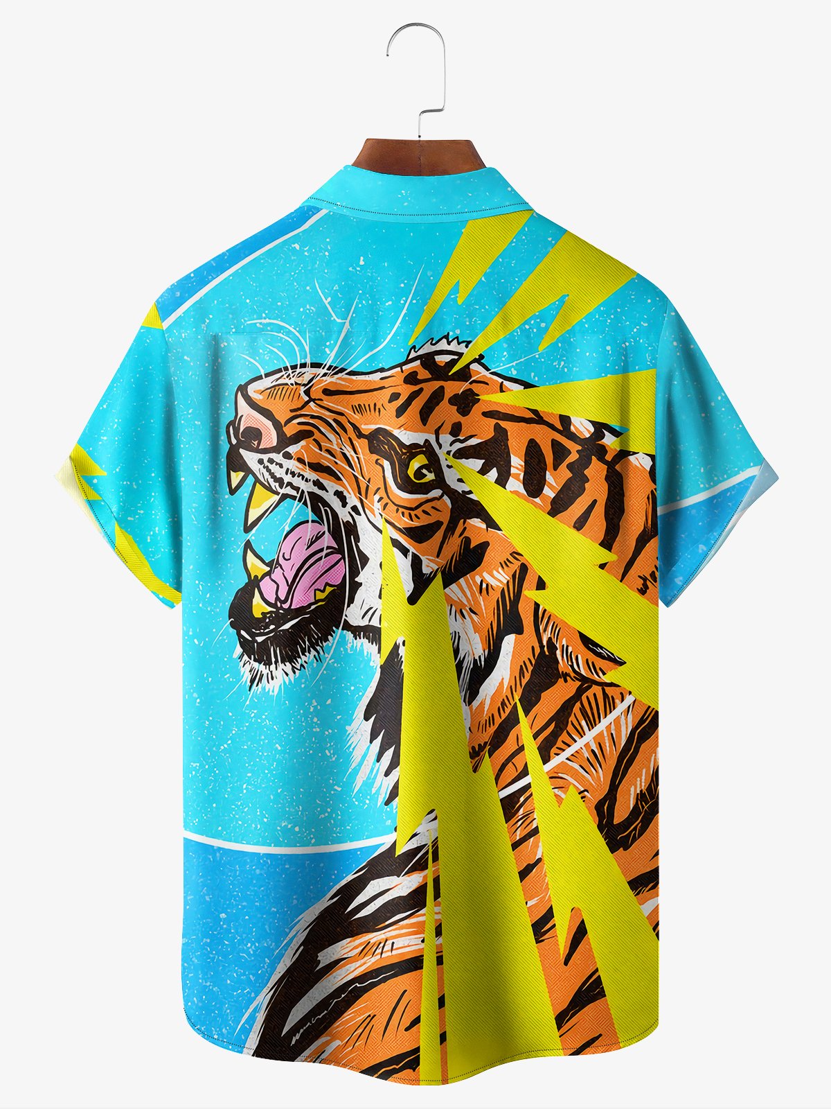 Moisture-wicking Tiger Chest Pocket Funky Shirt