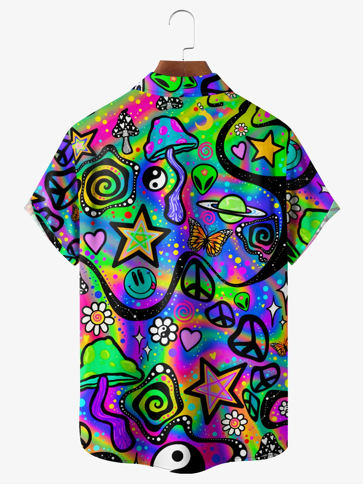 Moisture-wicking Hippies Peace&Love Chest Pocket Resort Shirt