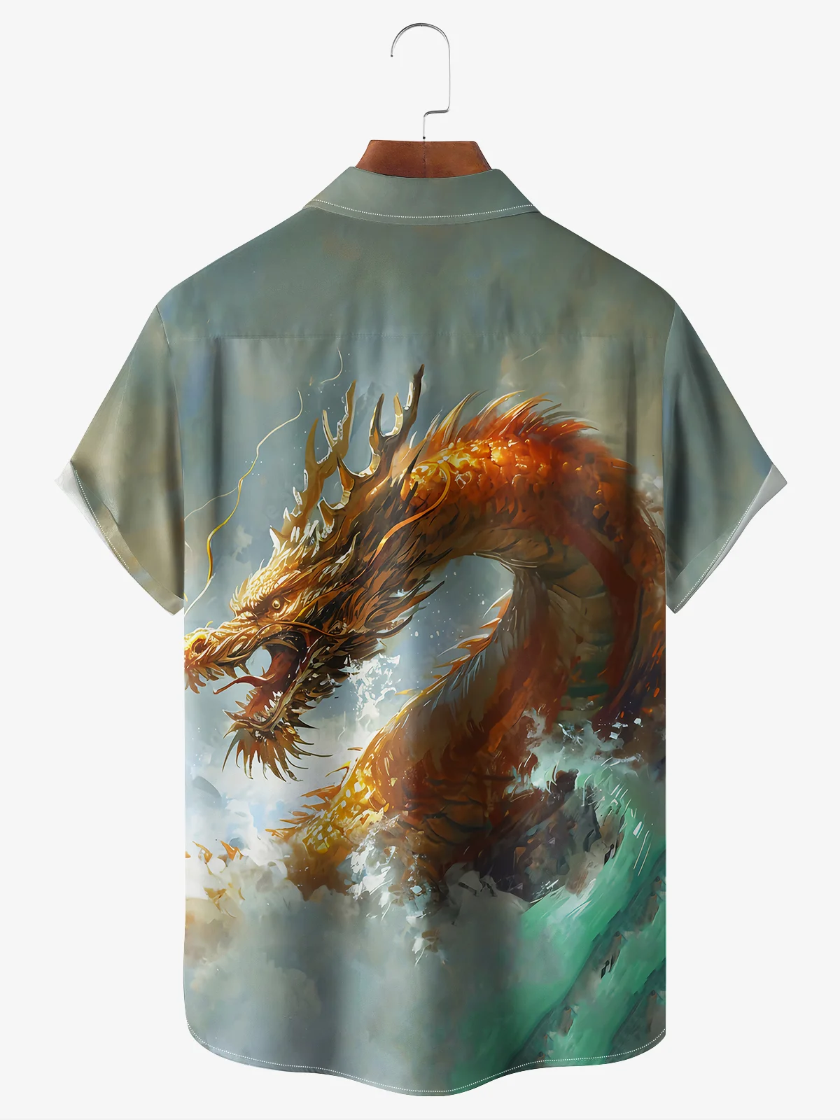 Moisture-wicking Dragon Chest Pocket Casual Shirt