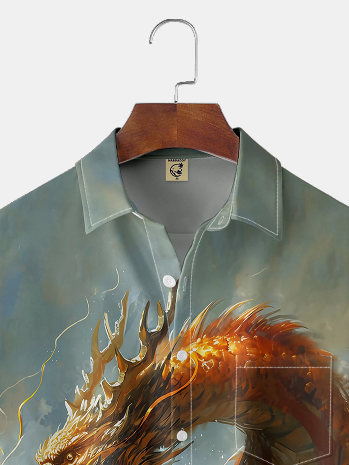 Moisture-wicking Dragon Chest Pocket Casual Shirt