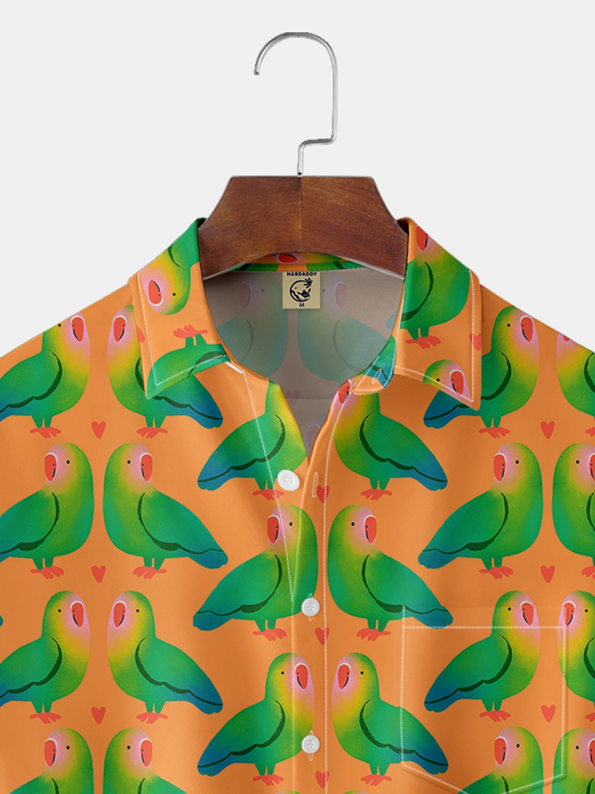 Moisture-wicking Breathable Parrots Chest Pocket Hawaiian Shirt