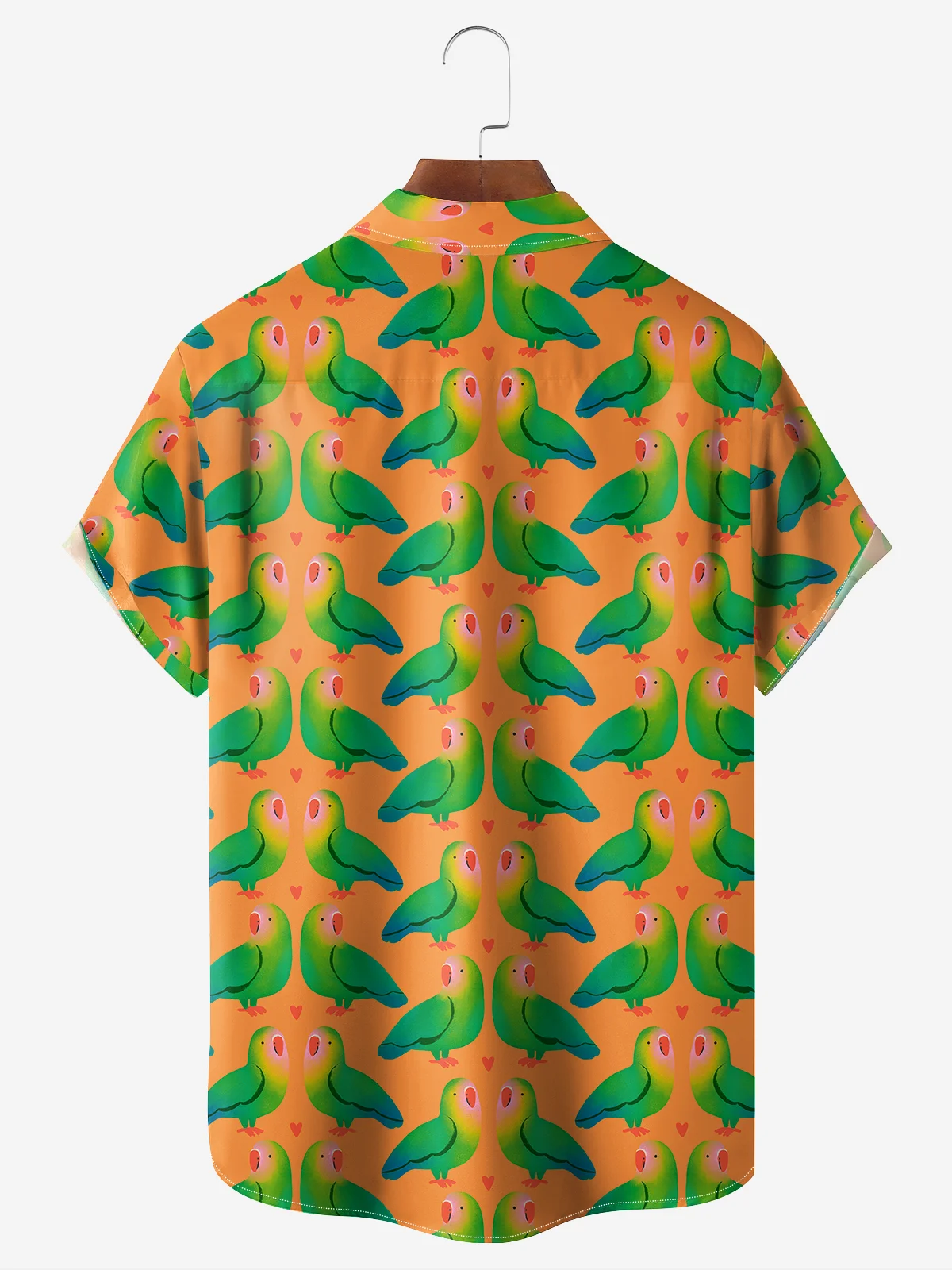 Moisture-wicking Breathable Parrots Chest Pocket Hawaiian Shirt