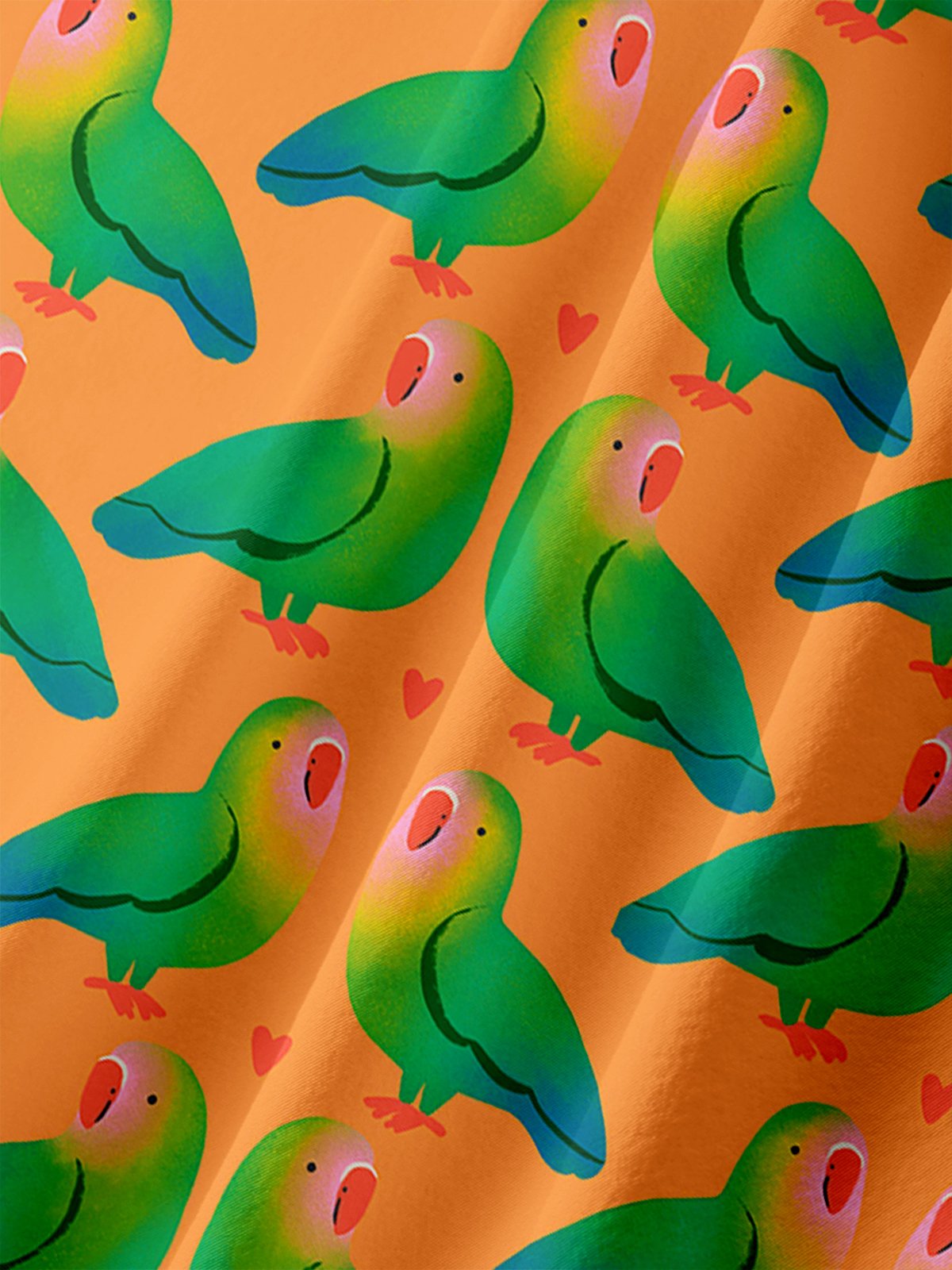 Moisture-wicking Breathable Parrots Chest Pocket Hawaiian Shirt