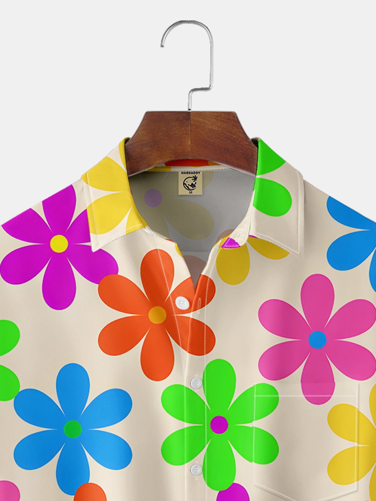 Breathable Wicking Floral Chest Pocket Hawaiian Shirt
