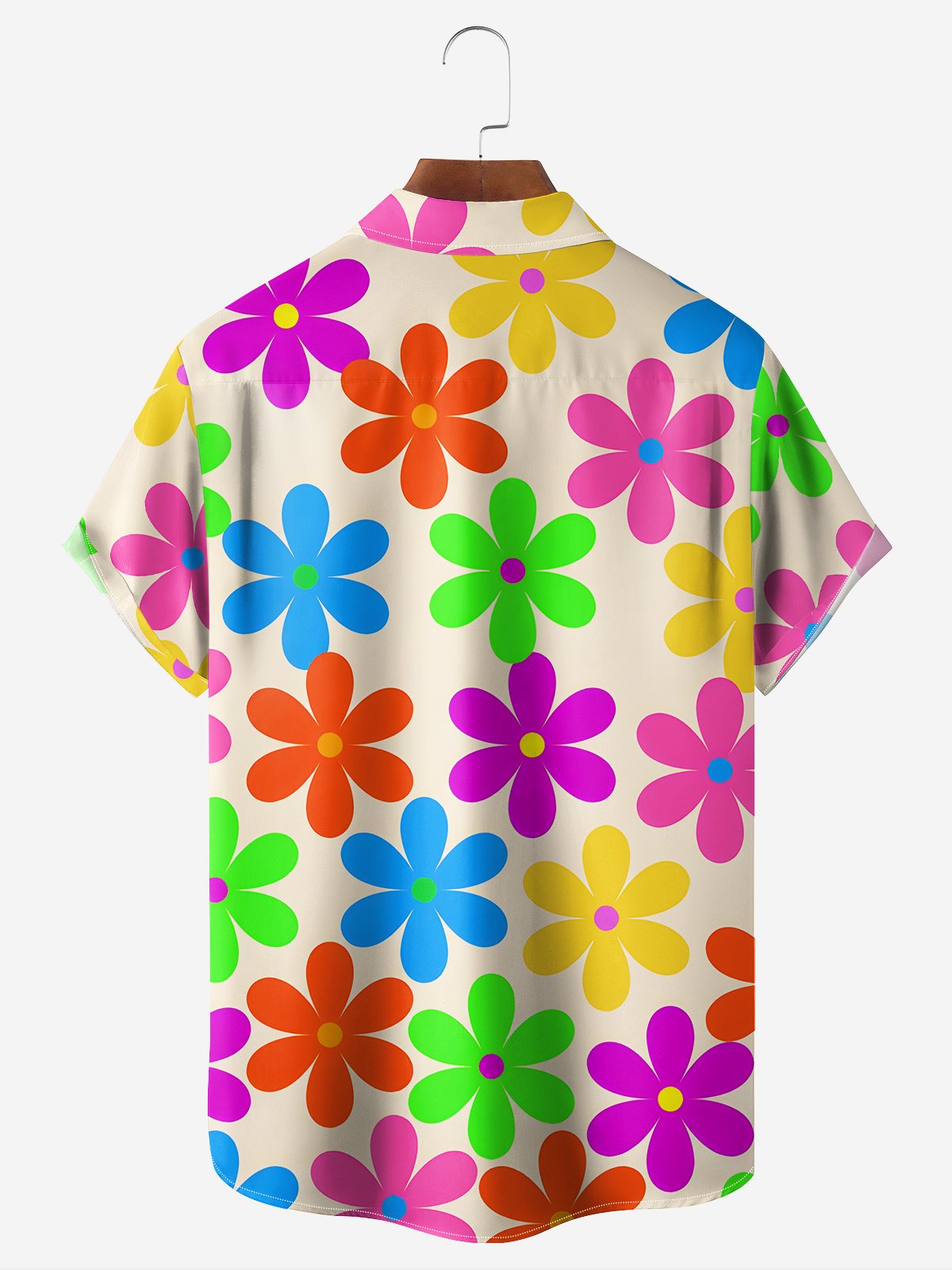 Breathable Wicking Floral Chest Pocket Hawaiian Shirt