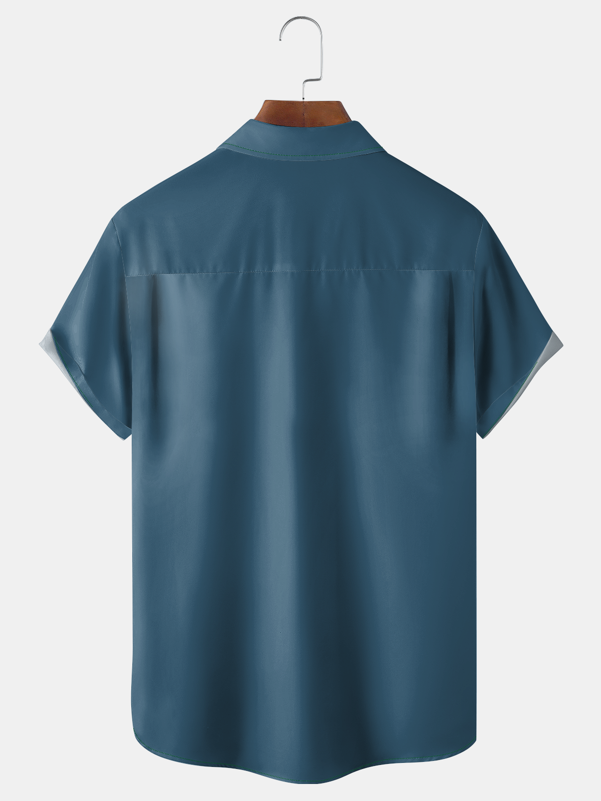 Gradient Coconut Tree Chest Pocket Short Sleeve Shirt
