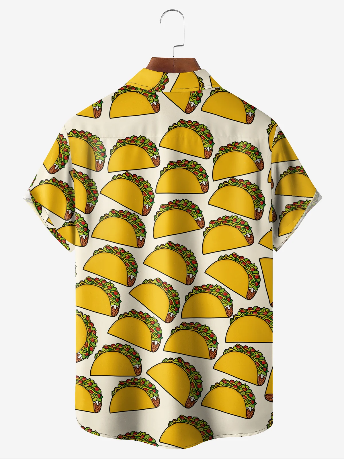 Moisture-wicking Taco Dinosaur Chest Pocket Hawaiian Shirt