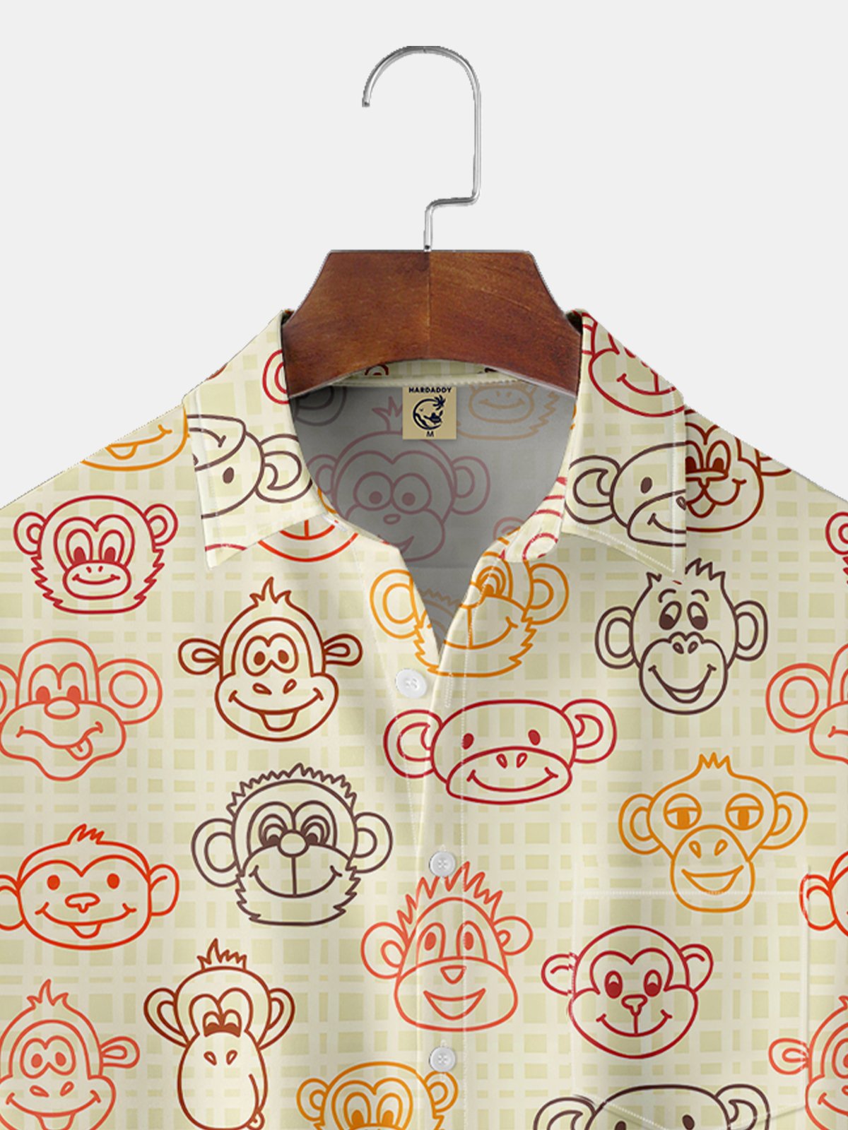 Hardaddy Moisture-wicking Monkey Chest Pocket Hawaiian Shirt