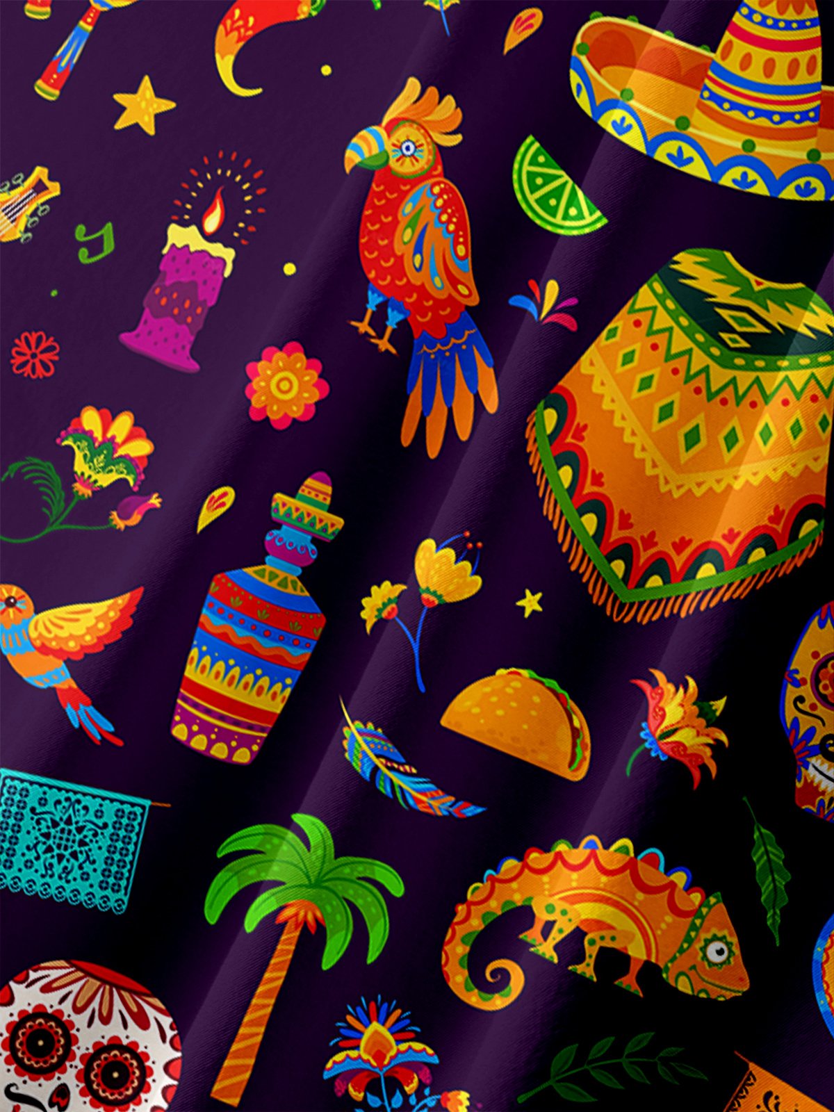 Moisture-wicking Mexican Culture Chest Pocket Hawaiian Shirt