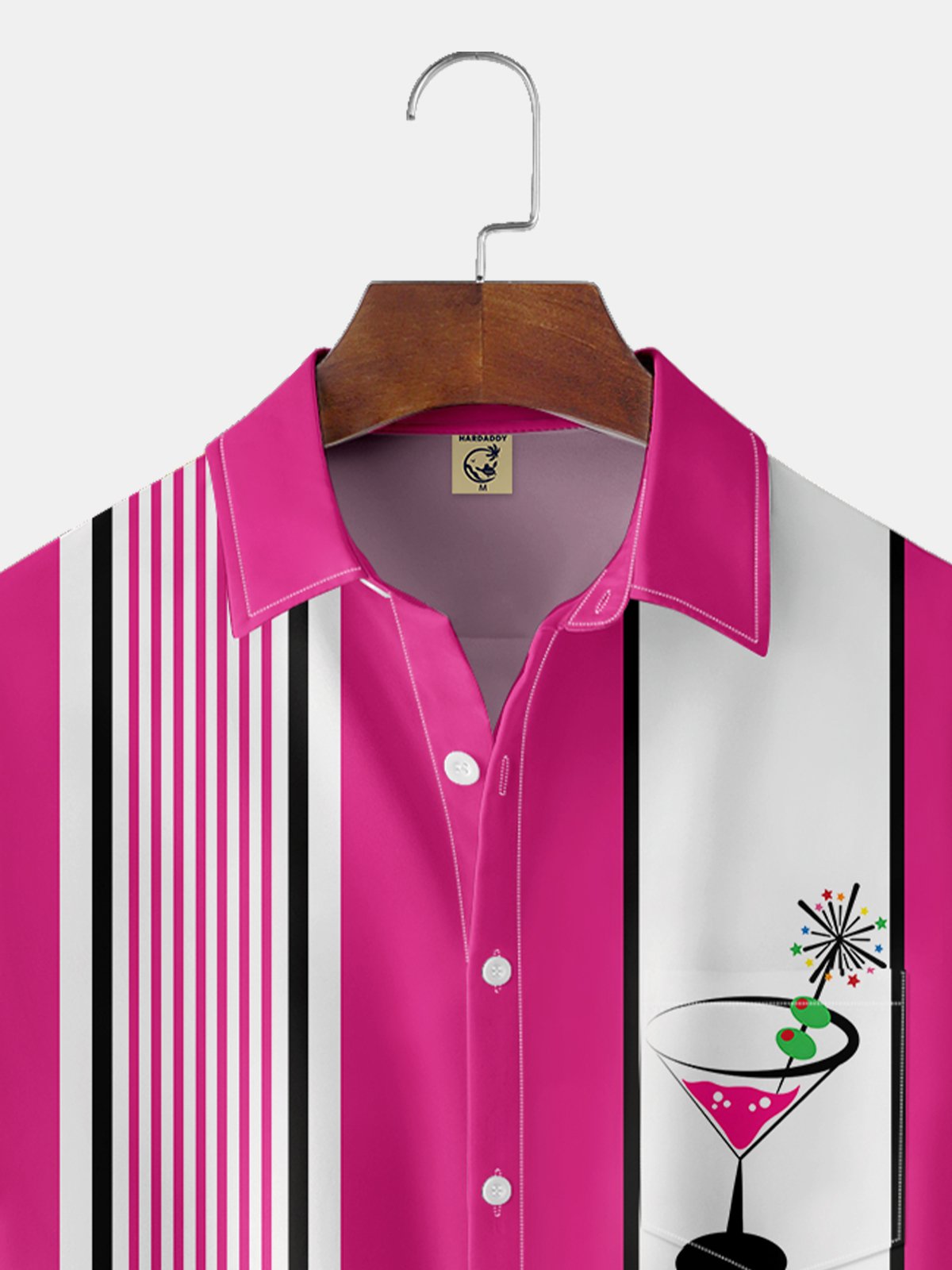 Moisture-wicking Cocktail Chest Pocket Bowling Shirt