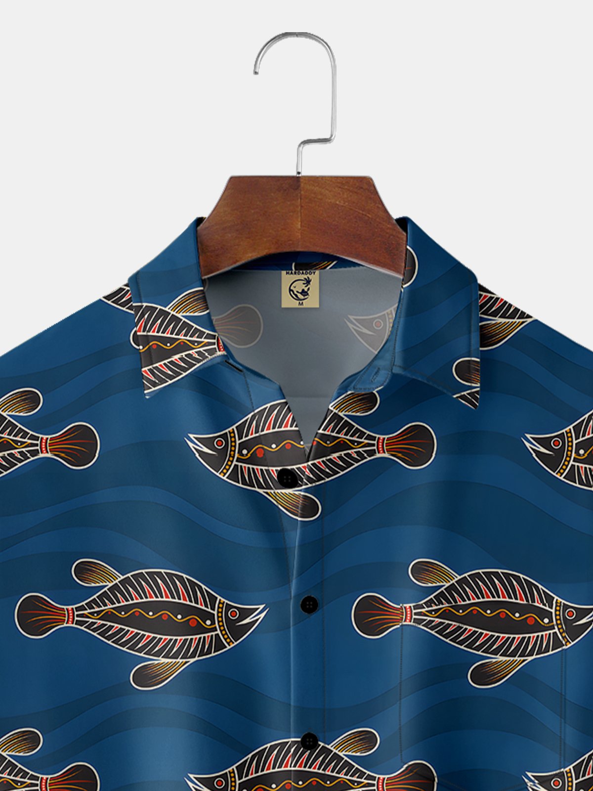 Moisture-wicking Fish Chest Pocket Hawaiian Shirt