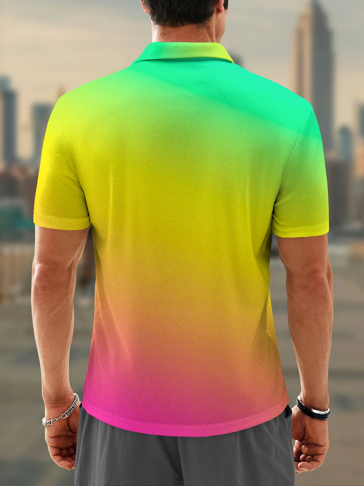 Moisture-wicking Golf Polo Gradient Toucan Text Letter