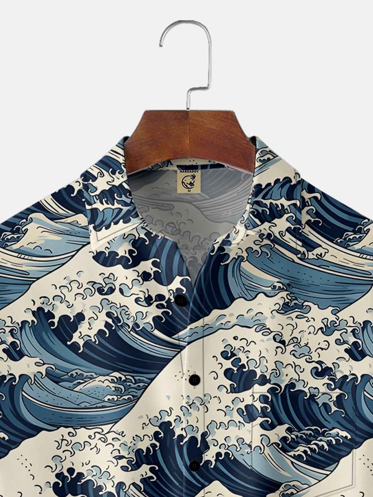 Hardaddy Moisture-wicking Ukiyoe Wave Chest Pocket Resort Shirt