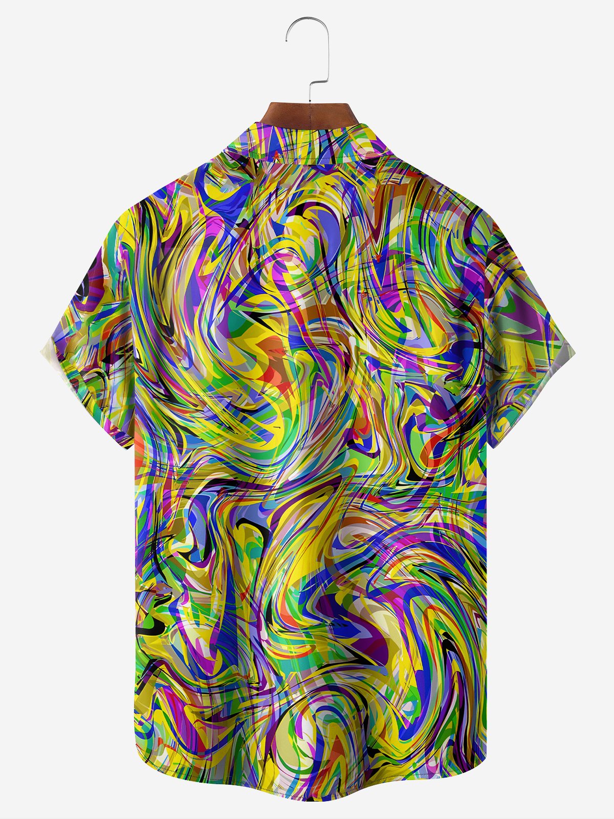 Moisture-wicking Abstract Art Chest Pocket Casual Shirt