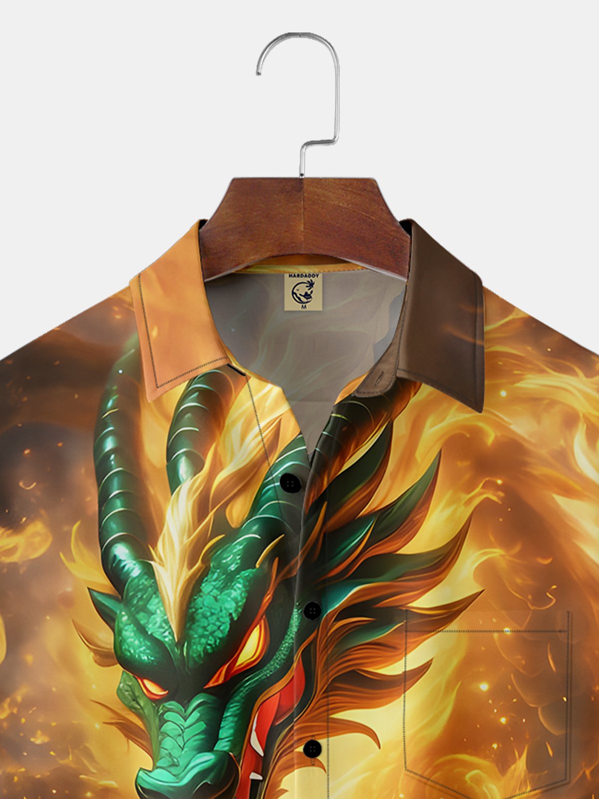 Moisture-wicking Dragon Chest Pocket Hawaiian Shirt