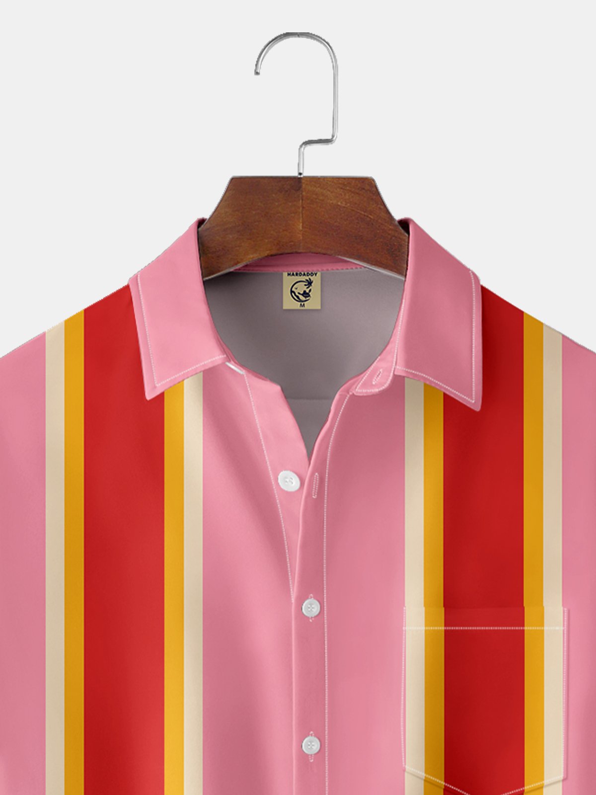 Moisture-wicking Geometry Color Block Chest Pocket Bowling Shirt