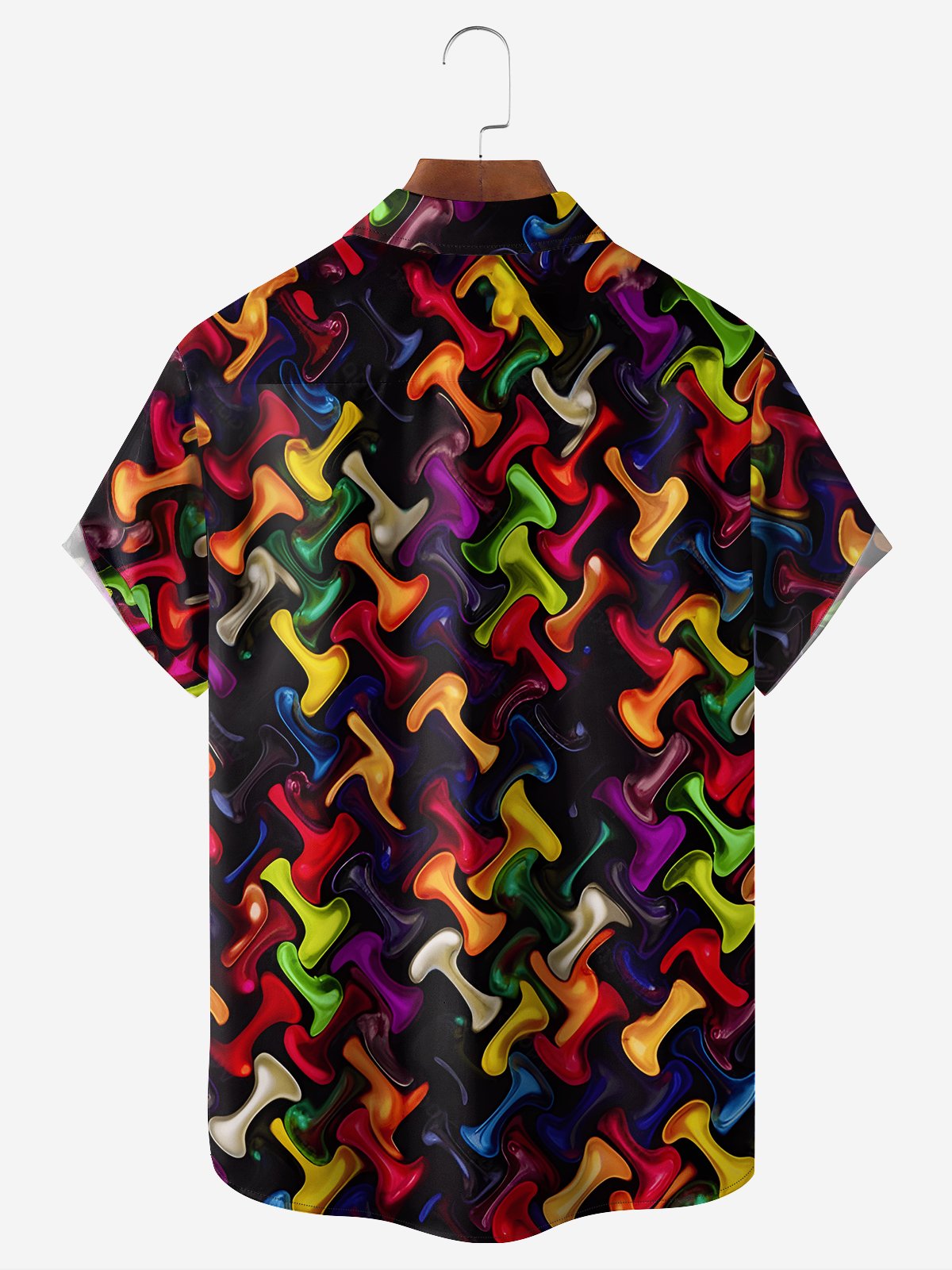 Moisture-wicking Abstract Pattern Chest Pocket Resort Shirt