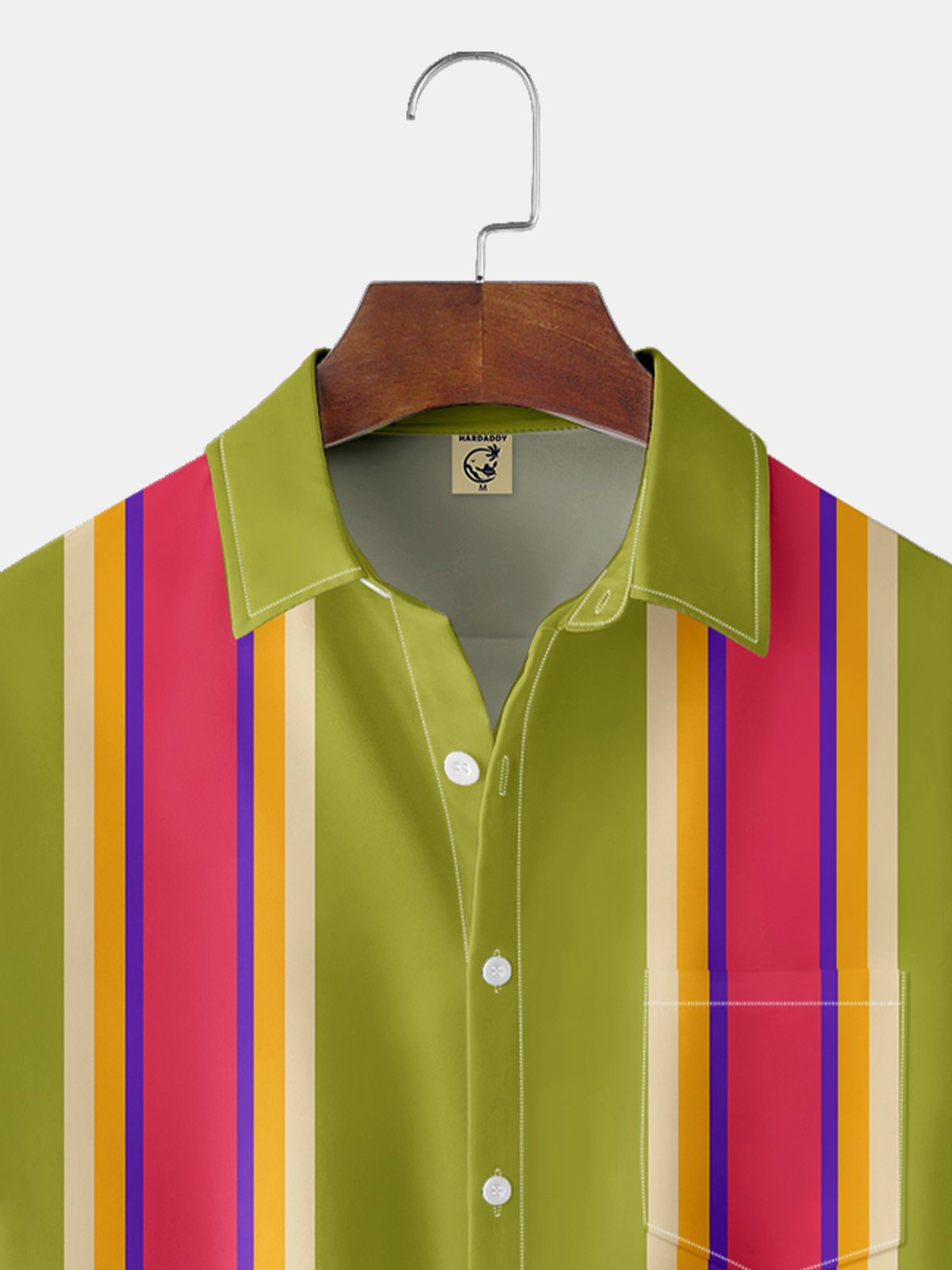 Moisture-wicking Geometry Color Block Chest Pocket Bowling Shirt