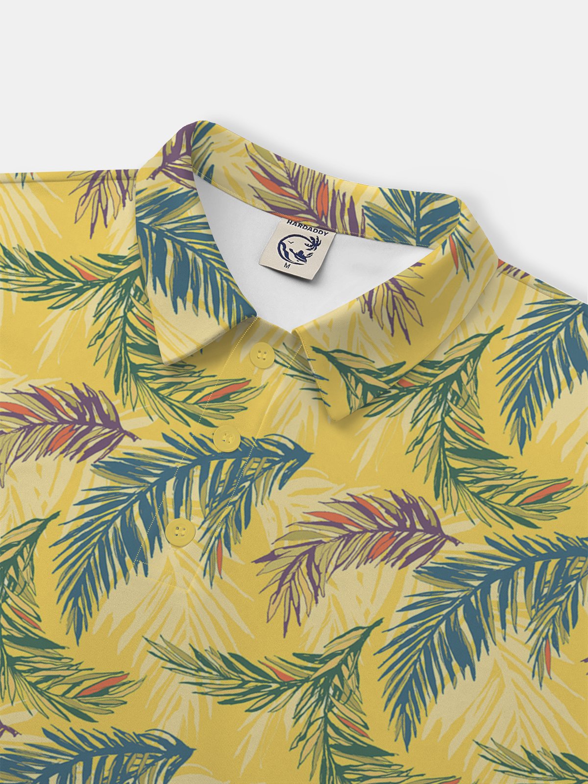 Moisture-wicking Golf Polo Tropical Plant Palm Leaf