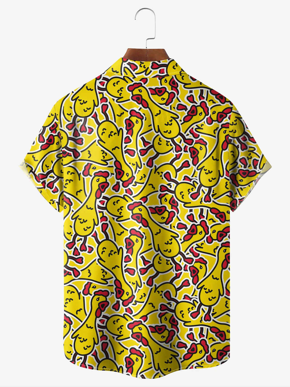 Moisture-Wicking Chicken Print Chest Pocket Shirt