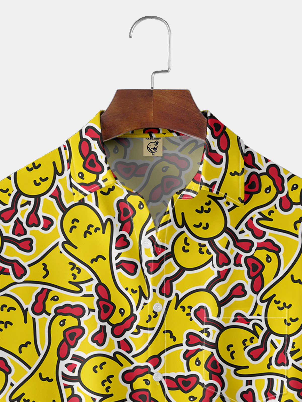 Moisture-Wicking Chicken Print Chest Pocket Shirt