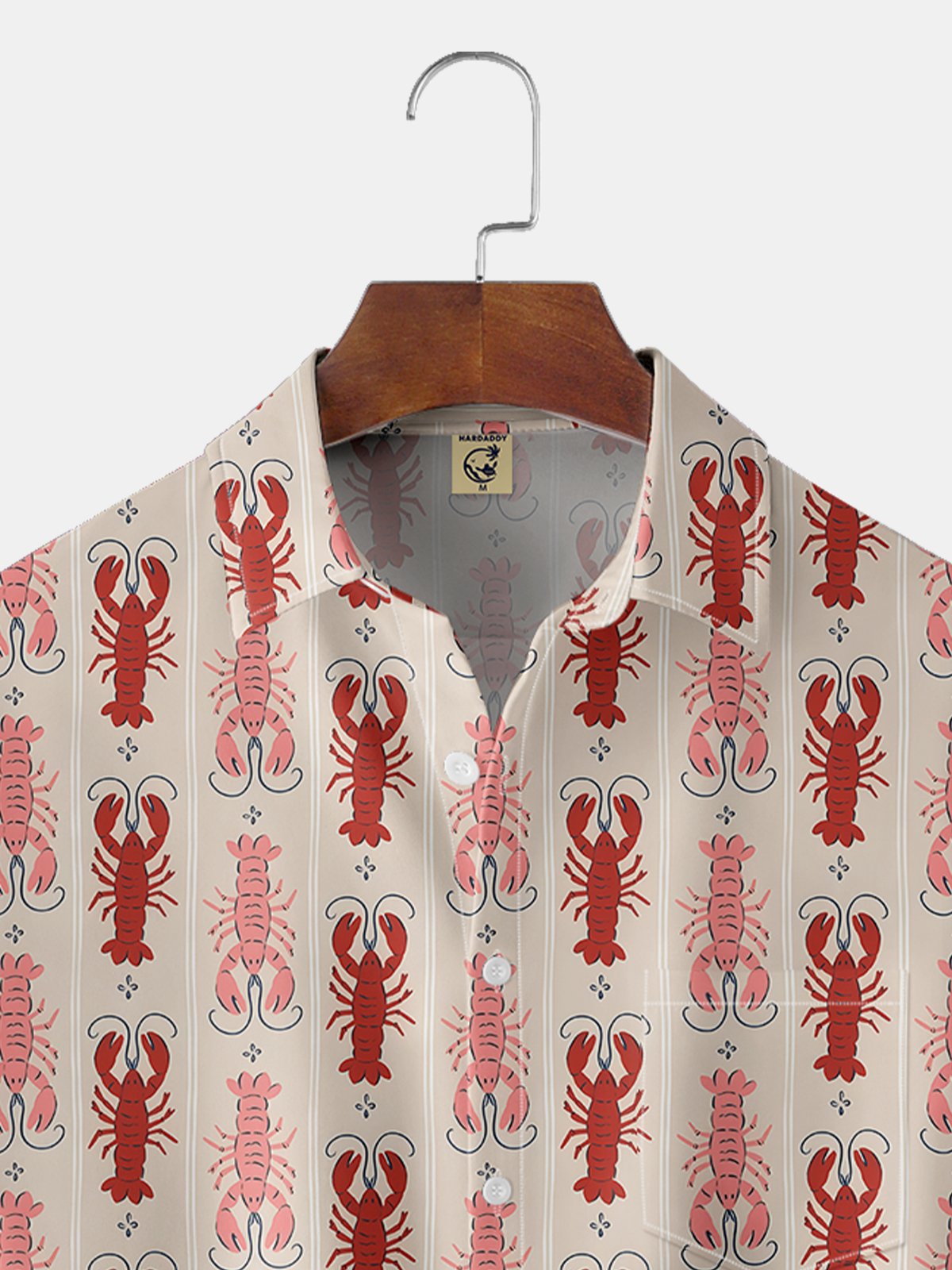 Moisture-wicking Lobster Chest Pocket Hawaiian Shirt