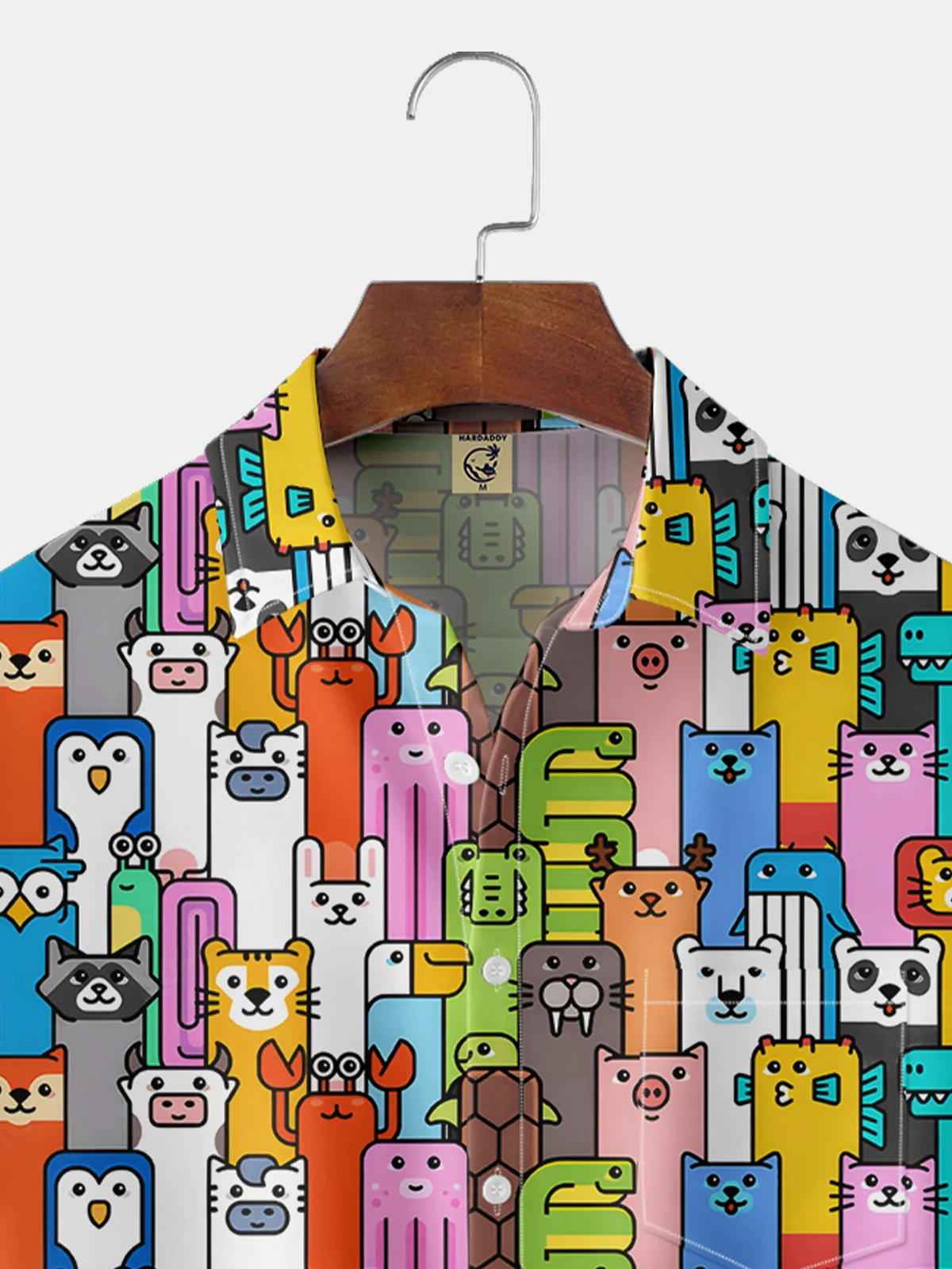Moisture-Wicking Animal Story Print Chest Pocket Shirt