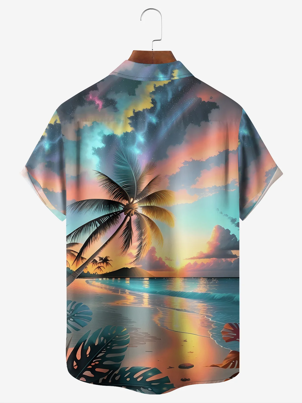 Hardaddy Moisture-wicking Coconut Tree Chest Pocket Hawaiian Shirt