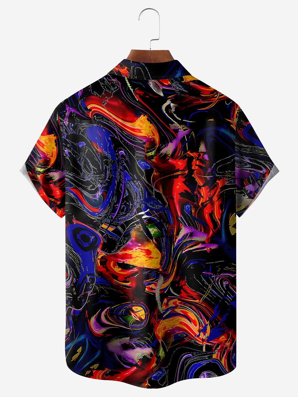 Moisture-wicking Abstract Geometric Chest Pocket Casual Shirt