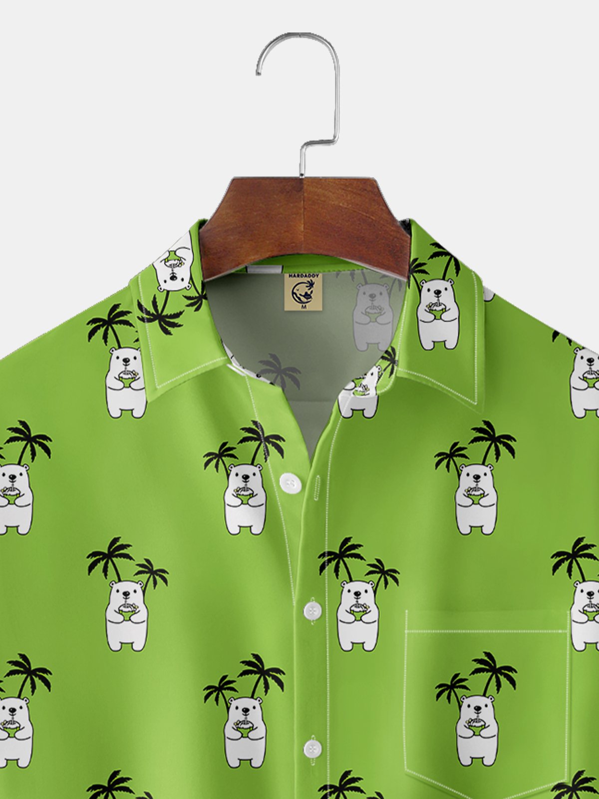 Moisture-Wicking Coconut White Bear Chest Pocket Shirt